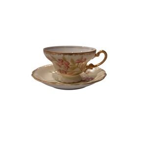 40s‎ ARNART Japan Porcelain Gold Decor FLORAL Design Cup And Saucer